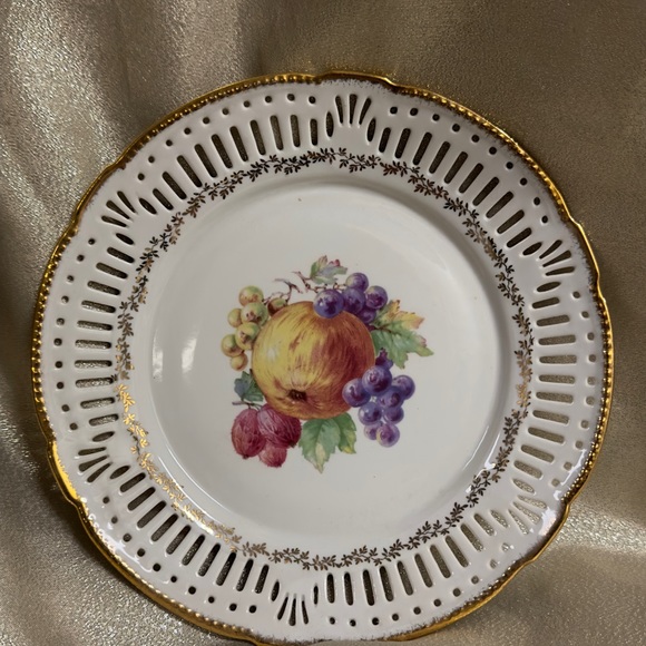 Schwarzenhammer Bavarian Porcelain Fruit Pattern Plate set of 2 - Picture 4 of 6